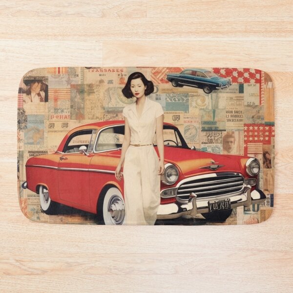 Item preview, America Beauty Retro Vintage Patchwork Collage Pattern of Americana designed and sold by BrandonArtWorld.