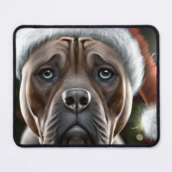 Item preview, Christmas Perro de Presa Canario Wearing A Santa Hat designed and sold by ZenEverAI.