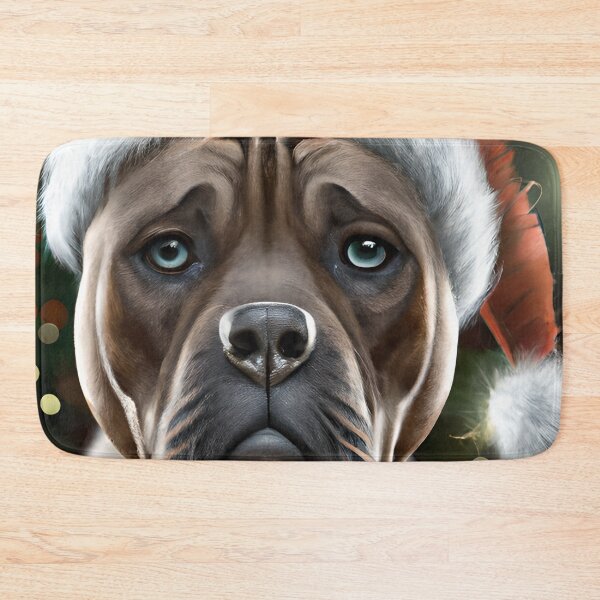 Item preview, Christmas Perro de Presa Canario Wearing A Santa Hat designed and sold by ZenEverAI.