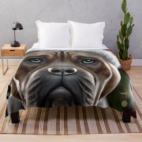 Item preview, Christmas Perro de Presa Canario Wearing A Santa Hat designed and sold by ZenEverAI.