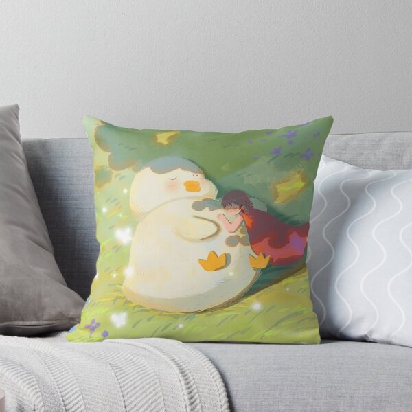 Item preview, cute lovely duck and girl in summer green grass designed and sold by SceneryStudio.