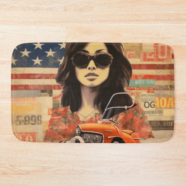 Item preview,  America Beauty Retro Vintage Patchwork Collage Pattern of Americana designed and sold by BrandonArtWorld.
