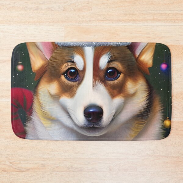 Artikelvorschau, Weihnachtspembroke-Walisercorgi, der einen Sankt-Hut trägt entworfen und verkauft von ZenEverAI.
