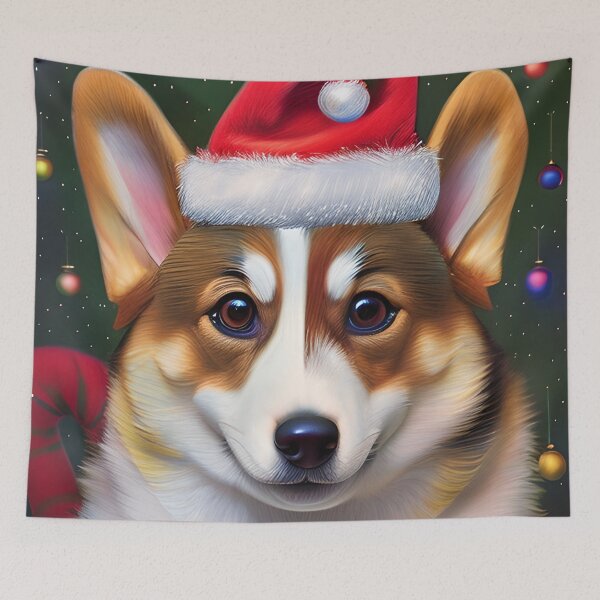 Artikelvorschau,  Weihnachtspembroke-Walisercorgi, der einen Sankt-Hut trägt entworfen und verkauft von ZenEverAI.
