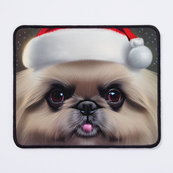 Item preview, Christmas Pekingese Wearing A Santa Hat designed and sold by ZenEverAI.