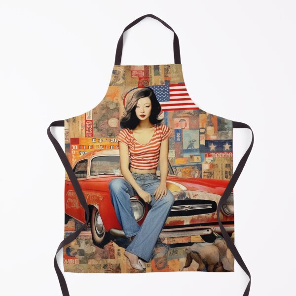 Item preview, America Beauty Retro Vintage Patchwork Collage Pattern of Americana designed and sold by BrandonArtWorld.