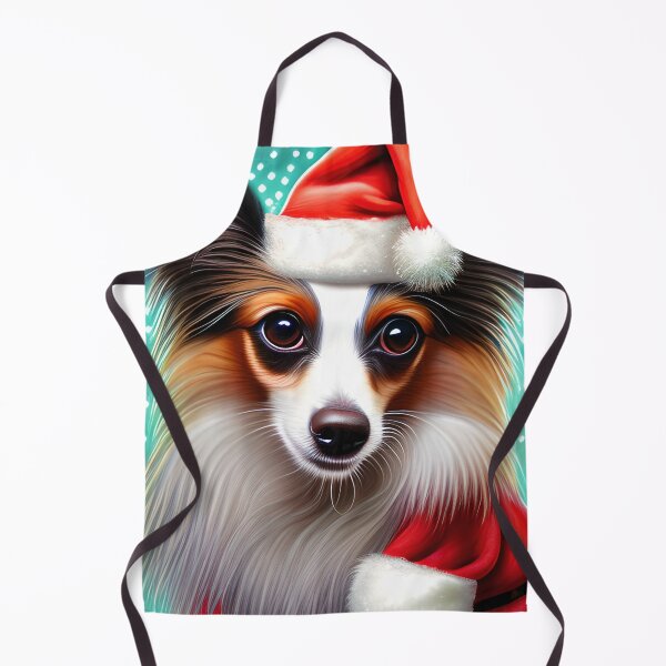 Item preview, Christmas Papillon Wearing A Santa Hat designed and sold by ZenEverAI.