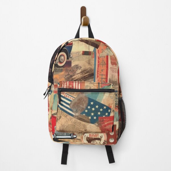 Item preview, America Beauty Retro Vintage Patchwork Collage Pattern of Americana designed and sold by BrandonArtWorld.