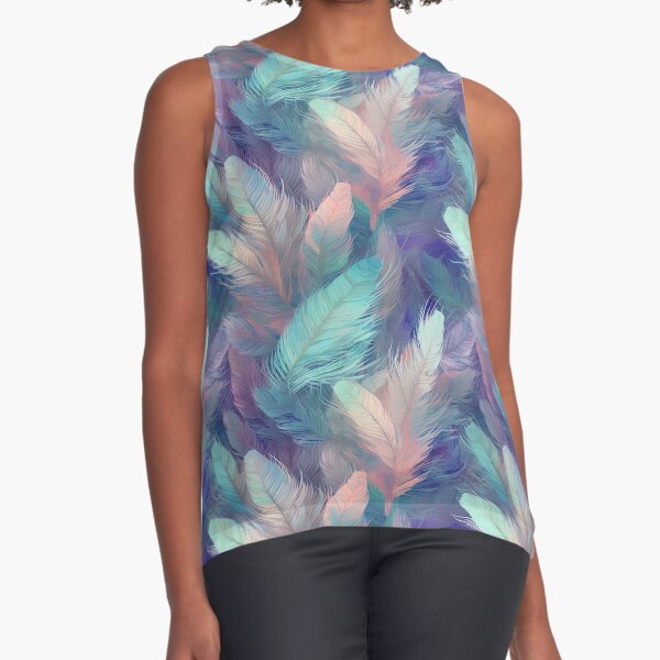 Pastel feathers, Abstract feathers Sleeveless Top