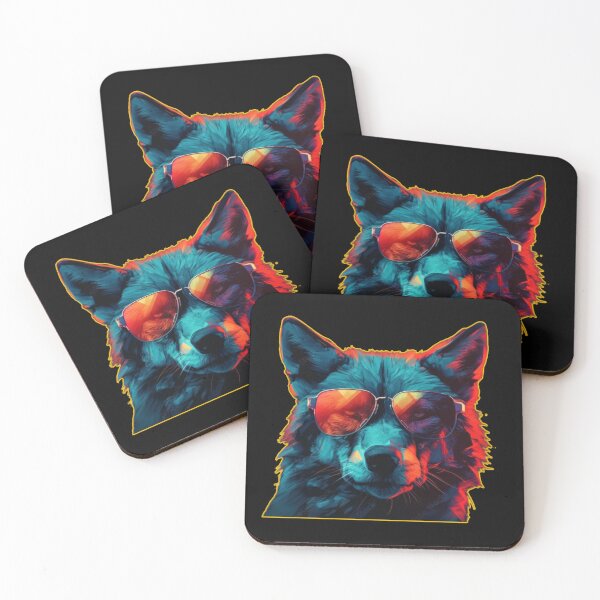 Item preview, colorful wolf with flowers designed and sold by word2world.