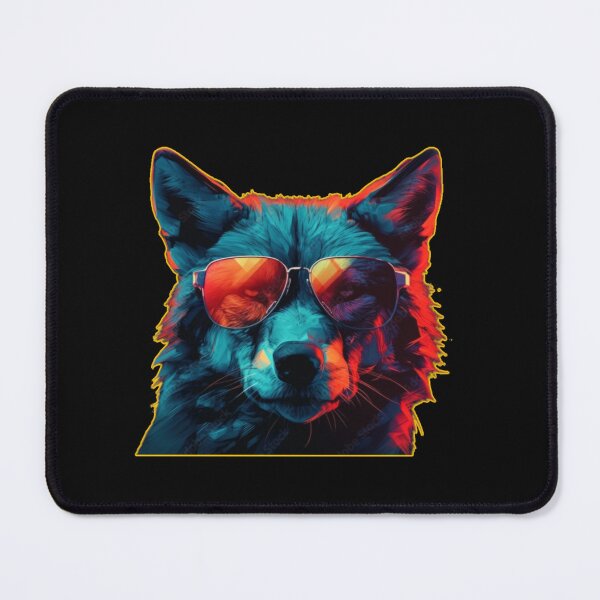 Item preview, colorful wolf with flowers designed and sold by word2world.