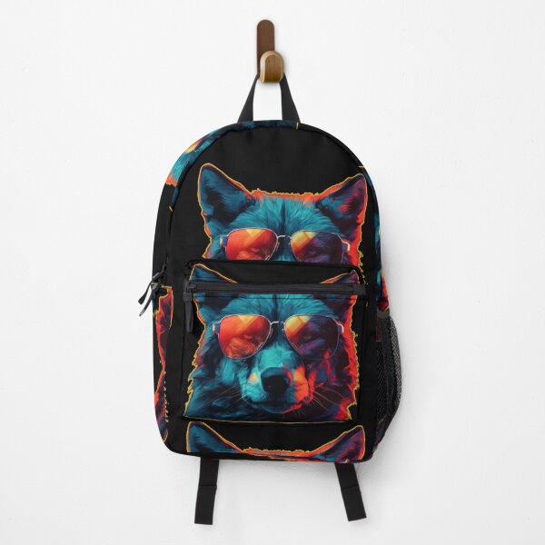 Item preview, colorful wolf with flowers designed and sold by word2world.