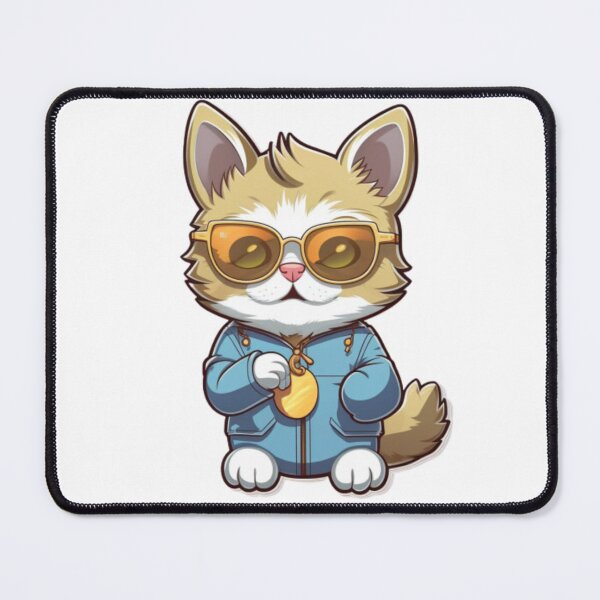 Item preview, Cartoon cat wearing sunglasses and a jacket designed and sold by Algaefield.