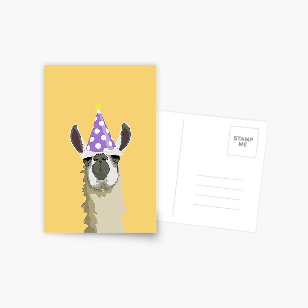 Carte De Vœux Lama D Anniversaire Par Aparry Redbubble