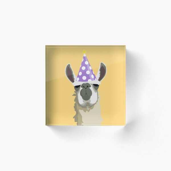 Birthday Llama Acrylic Block