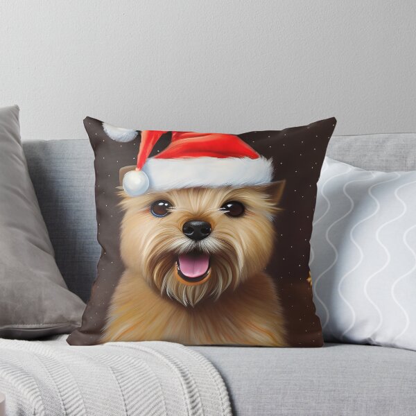Item preview, Christmas Norwich Terrier Wearing A Santa Hat designed and sold by ZenEverAI.