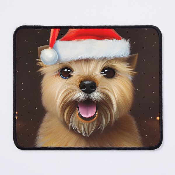 Item preview, Christmas Norwich Terrier Wearing A Santa Hat designed and sold by ZenEverAI.