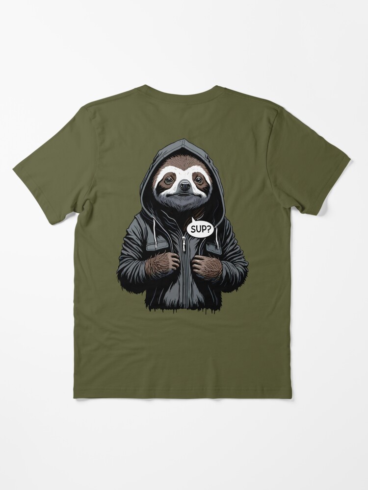 Sloth wearing a online hoodie