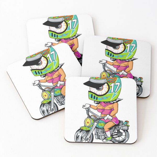 Item preview, motorcycle and girl designed and sold by JunkJosh.