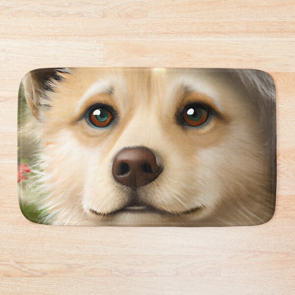 Item preview, Christmas Norwegian Buhund Wearing A Santa Hat designed and sold by ZenEverAI.