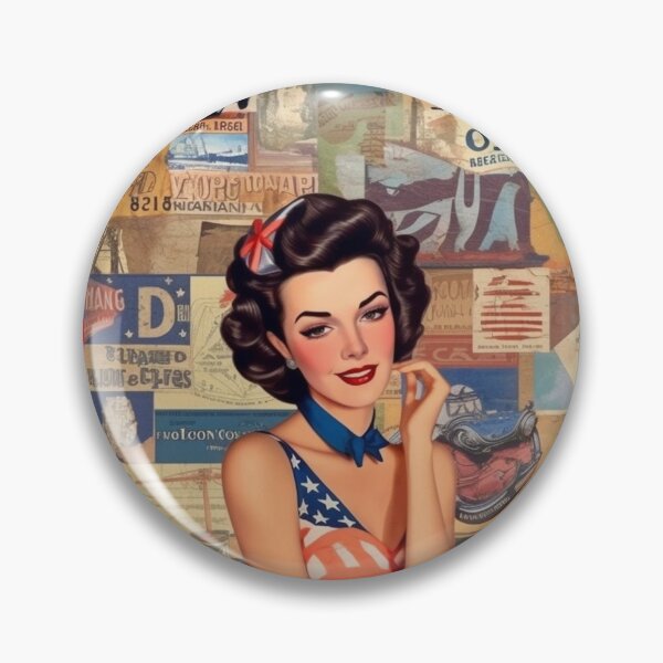 Item preview,  America Beauty Retro Vintage Patchwork Collage Pattern of Americana designed and sold by BrandonArtWorld.