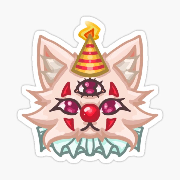 Birthday Third Eye Cat Clown Sticker