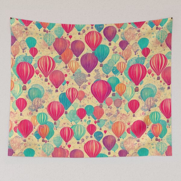 Item preview, Pattern of Vintage air balloons designed and sold by Pride-Casuals.