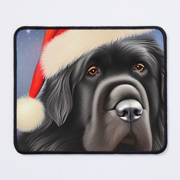 Item preview, Christmas Newfoundland Wearing A Santa Hat designed and sold by ZenEverAI.