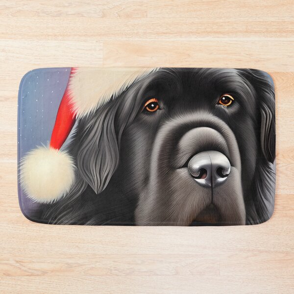 Item preview, Christmas Newfoundland Wearing A Santa Hat designed and sold by ZenEverAI.