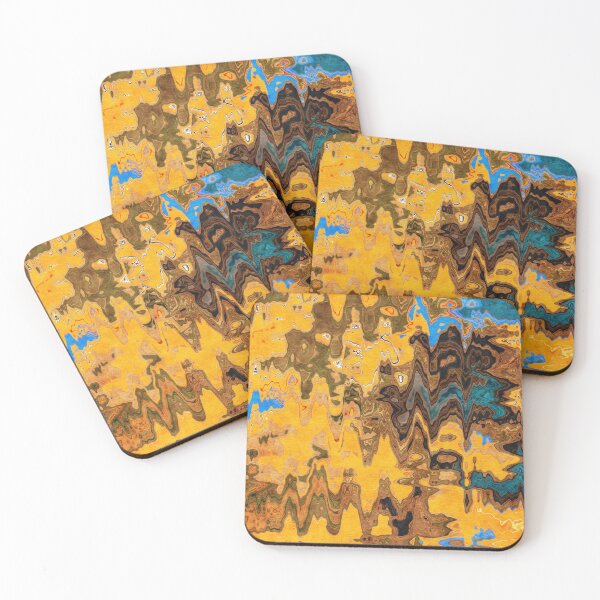 Item preview, Autumn Jazz - Contemporary Abstract - Abstract Expressionist painting - Yellow, Mustard, Blue, Brown designed and sold by Studio Grafiikka.