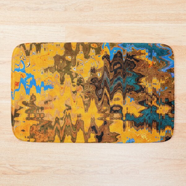 Item preview, Autumn Jazz - Contemporary Abstract - Abstract Expressionist painting - Yellow, Mustard, Blue, Brown designed and sold by Studio Grafiikka.