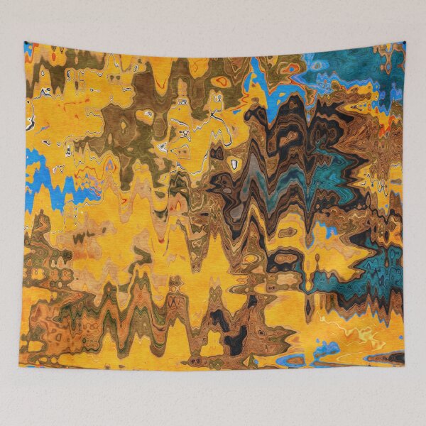 Item preview, Autumn Jazz - Contemporary Abstract - Abstract Expressionist painting - Yellow, Mustard, Blue, Brown designed and sold by Studio Grafiikka.