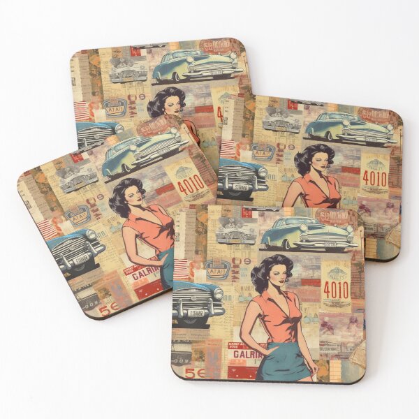 Item preview,  America Beauty Retro Vintage Patchwork Collage Pattern of Americana designed and sold by BrandonArtWorld.