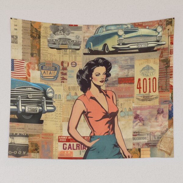 Item preview,  America Beauty Retro Vintage Patchwork Collage Pattern of Americana designed and sold by BrandonArtWorld.