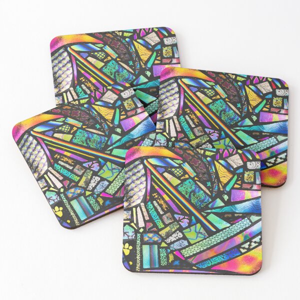 Item preview, Bold Dichroic Jigsaw Fused Glass Art designed and sold by snowflakeglass.