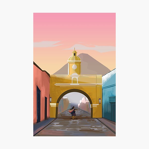 Item preview, Antigua Guatemala travel poster arco de santa catarina designed and sold by Arctic frame studio.
