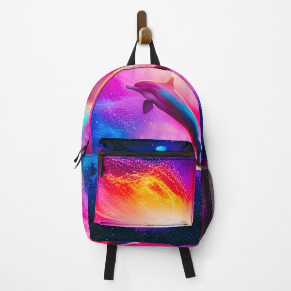 Item preview, Vibrant Colorful Intergalactic Space Dolphin Pair designed and sold by WitchyWare.
