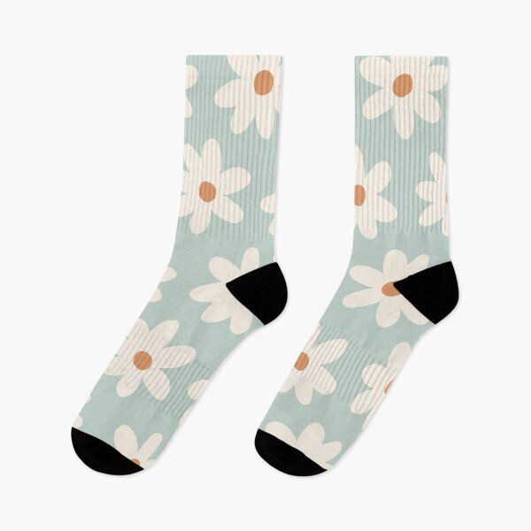 Item preview, Sweet field of daisies - teal orange cream designed and sold by Chelsea Jay.