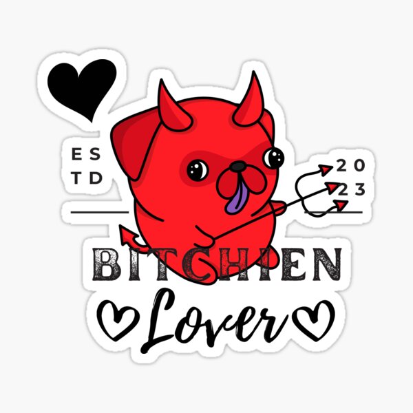BITCHIEN Lover Red Devil Dog Sticker