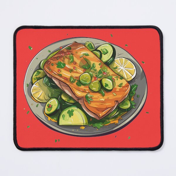 Item preview, Sizzling Grilled Salmon Steak: A Citrusy Delight on Your Plate designed and sold by Sleeygoy.