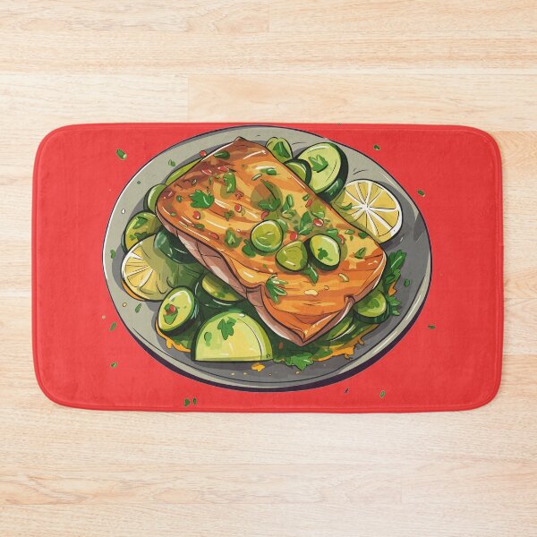 Item preview, Sizzling Grilled Salmon Steak: A Citrusy Delight on Your Plate designed and sold by Sleeygoy.