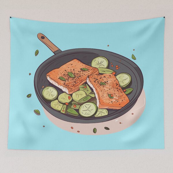 Item preview, Sizzling Grilled Salmon Steak: A Citrusy Delight on Your Plate designed and sold by Sleeygoy.