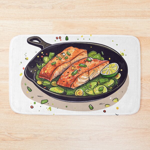 Item preview, Sizzling Grilled Salmon Steak: A Citrusy Delight on Your Plate designed and sold by Sleeygoy.