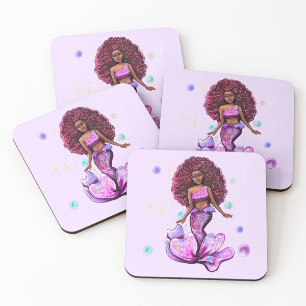 Item preview, Mermaid red Afro hair, African American Mermaid  designed and sold by Artonmytee.