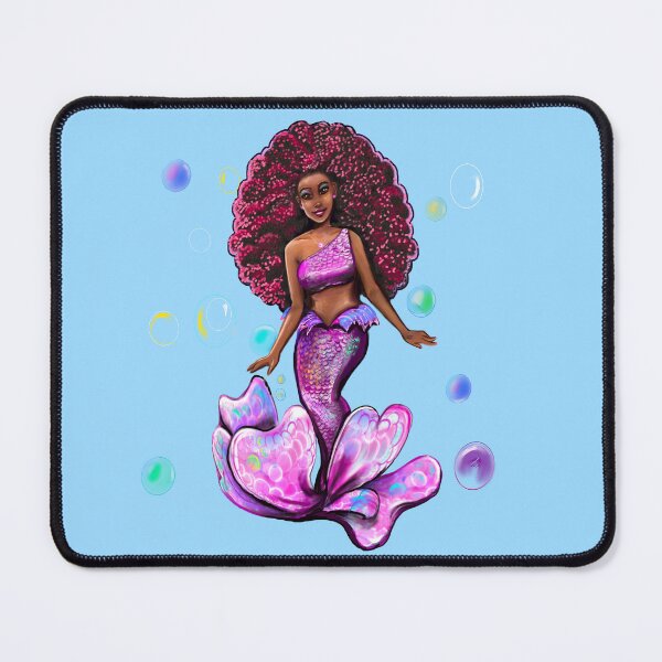 Item preview, Mermaid red Afro hair, African American Mermaid  designed and sold by Artonmytee.