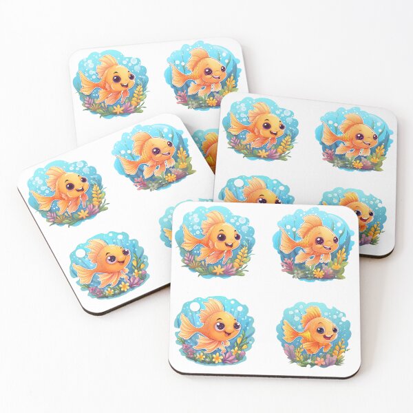 Item preview, Cute goldfish - Happy goldfish - Cartoon goldfish - Smiling goldfish - Underwater background - Sticker pack designed and sold by StickerForDays.
