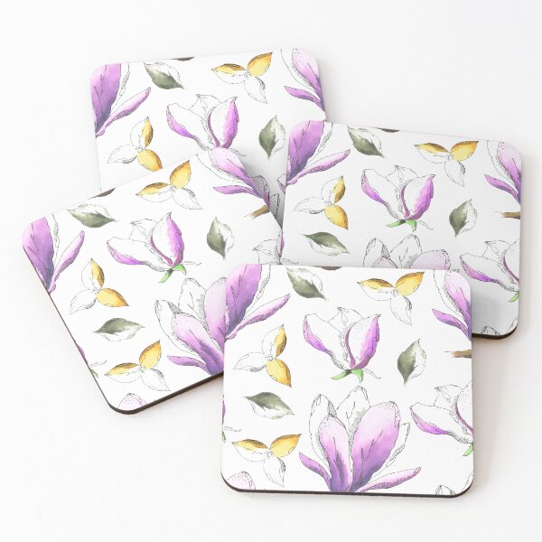 Item preview, purple watercolor magnolia flowers pattern designed and sold by Marianne1108.