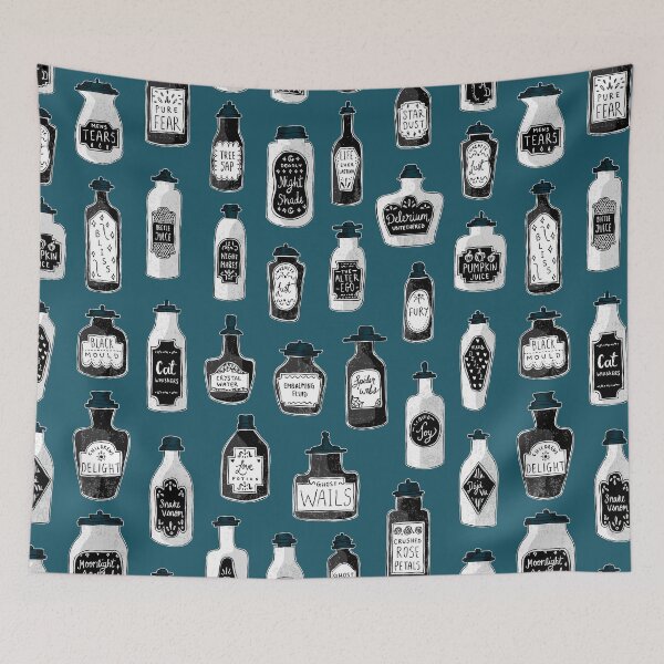 Item preview, * The Witches Apothecary * Teal Victorian Pharmacy Potions* designed and sold by Stacey Muir.