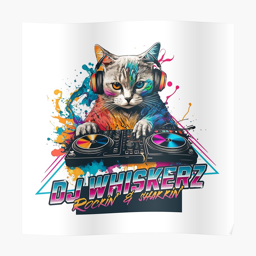 Cat is a Dj Sticker for Sale by Schamann