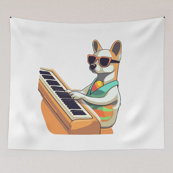 Item preview, Retro Piano Dog designed and sold by Artwyz.